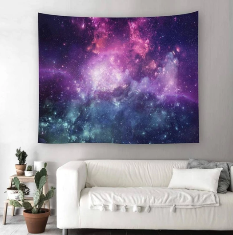 Pink and Blue Universe Tapestry