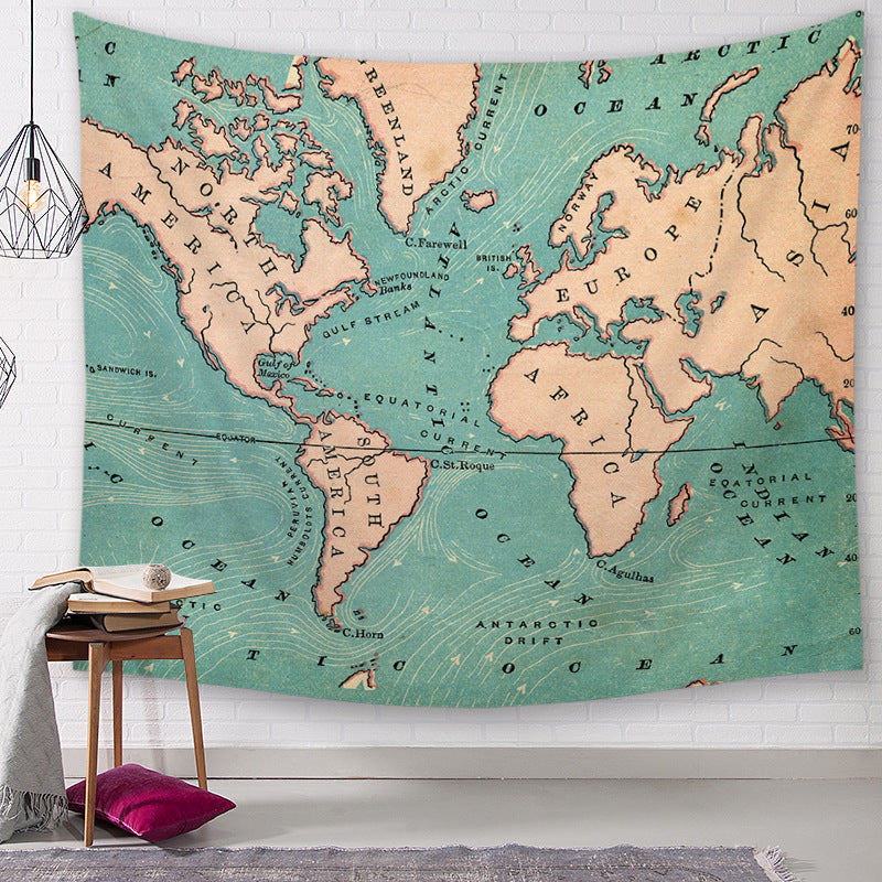 Digital Print Tapestry Series with Map Photography