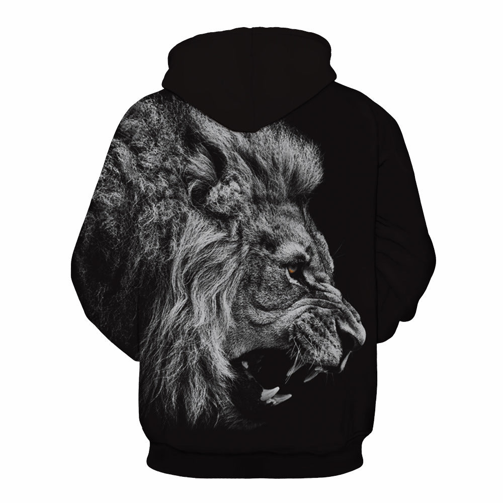Hooded Sweatshirt with Lion Head for Couples