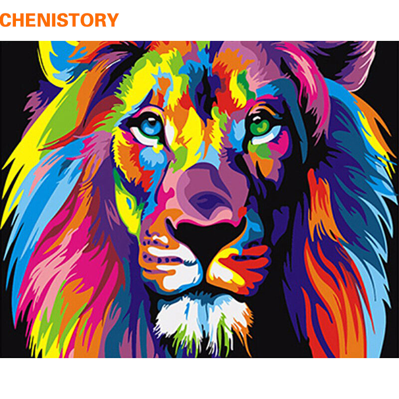 Cartoon Lion Oil Painting Decorative Artwork
