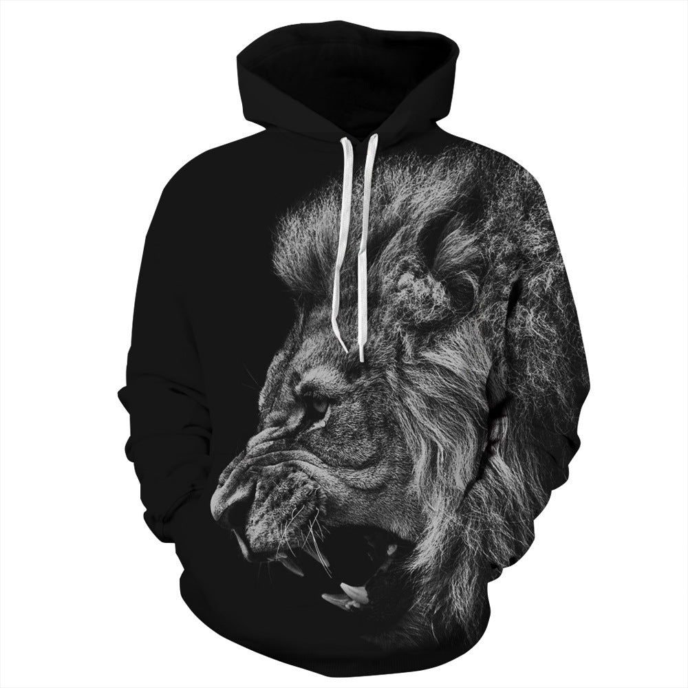 Hooded Sweatshirt with Lion Head for Couples